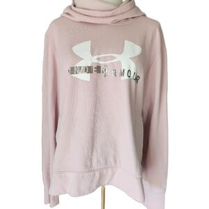 Under Armour Hoodie Womens Size Extra Large Pink Pullover Kangaroo Pocket Sporty